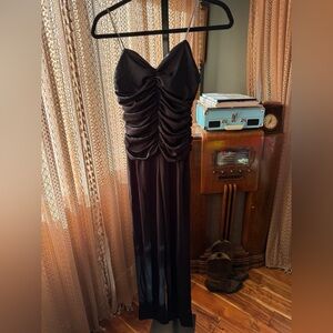 VTG NWT Black Ruched Jumpsuit